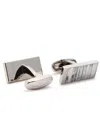 Paul Smith Signature Stripe Mother Of Pearl Cufflinks In Silver