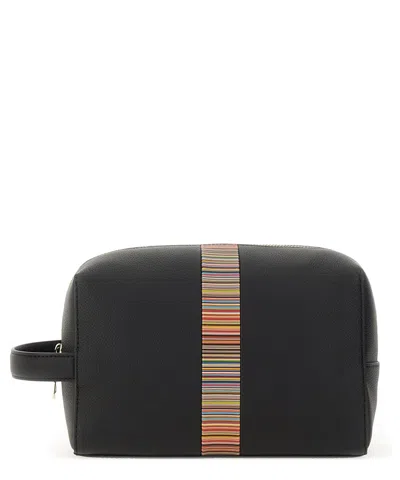 Paul Smith Signature Stripe Pouch In Black