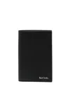 Paul Smith Signature Stripe-print Leather Cardholder In Black