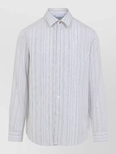 Paul Smith Signature Stripe Regular Cotton Long Sleeve Shirt In Multi