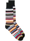 Paul Smith Men Sock Twxture Stripe In Black