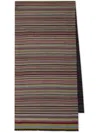 Paul Smith Men Signature Stripe Wool And Silk Scarf In Multi