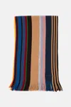Paul Smith Signature-stripe Fringed Scarf In Multi
