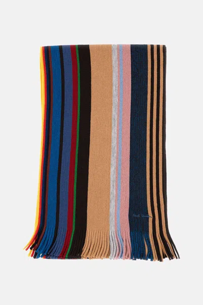 Paul Smith Signature-stripe Fringed Scarf In Multi