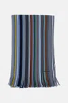 Paul Smith Ivan Stripe Wool Scarf Grey In Multi