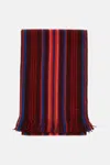 Paul Smith Signature-stripe Fringed Scarf In Red