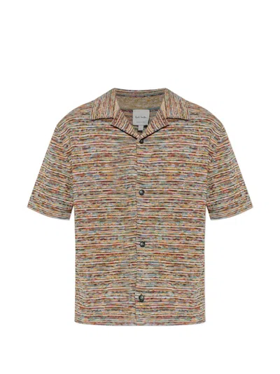 Paul Smith Mens Knitted Short Sleeves Shirt In Multi