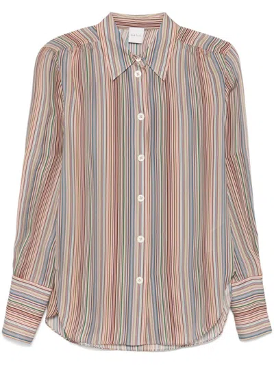 Paul Smith Striped Long-sleeved Shirt In Multicolor