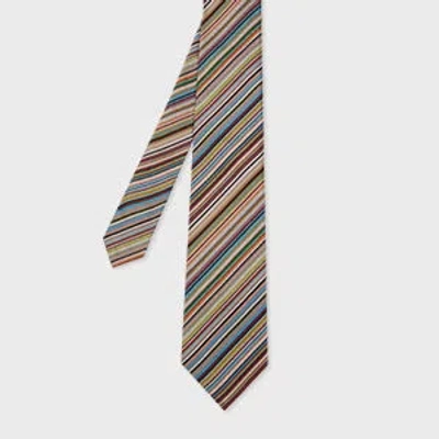 Paul Smith Signature Stripe Silk Tie In Multi