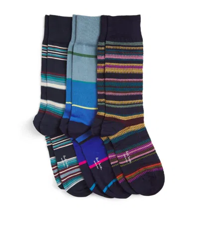 Paul Smith Signature Stripe Socks (pack Of 3) In Multi