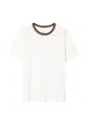 Paul Smith Womens Stripe Neck T-shirt In White