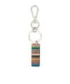 Paul Smith Signature Stripe Tag Keyring In Multicolor