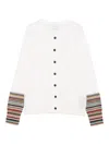 Paul Smith Signature Stripe-trim Cardigan In Metallic