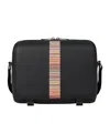 Paul Smith Signature Stripe Trim Messenger Bag In Black