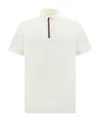 Paul Smith White Cotton Signature Stripe-trim Polo Shirt