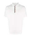 Paul Smith White Cotton Signature Stripe-trim Polo Shirt In White