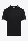 Paul Smith Signature Stripe Trim T-shirt In Black