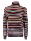Paul Smith Signature Stripe Turtleneck Sweater In Multi
