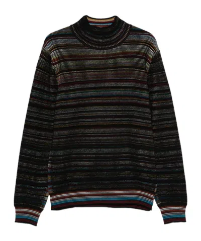 PAUL SMITH PAUL SMITH SIGNATURE STRIPE WAFFLE ROLL NECK JUMPER