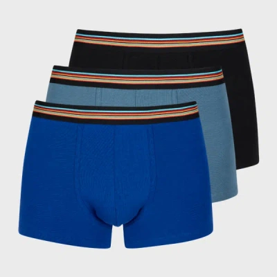 Paul Smith 3-pack Mens Signature Stripe Waistband Boxer Briefs In 1a Multi Blue