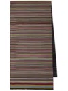 Paul Smith Men Signature Stripe Wool And Silk Scarf In Multi