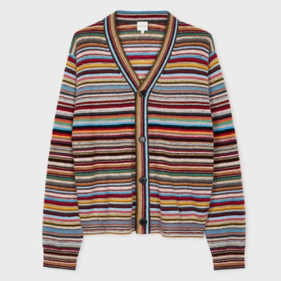 PAUL SMITH 'SIGNATURE STRIPE' WOOL-MOHAIR CARDIGAN MULTICOLOUR