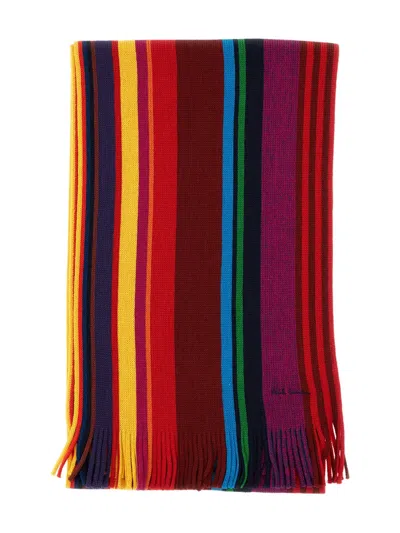 Paul Smith Signature-stripe Wool Scarf In Multi