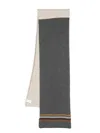 Paul Smith Two-tone Stripe-border Scarf In Grey