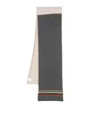 Paul Smith Two-tone Stripe-border Scarf In Grey