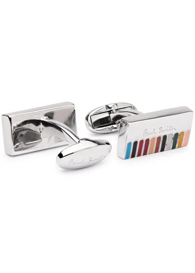 Paul Smith Signature Striped Cufflinks In Multicoloured
