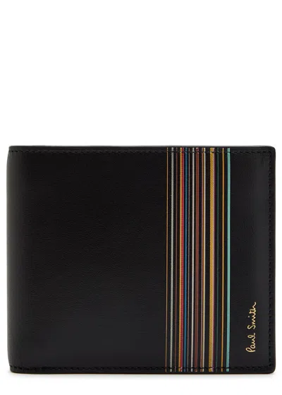 PAUL SMITH PAUL SMITH SIGNATURE STRIPED LOGO LEATHER WALLET