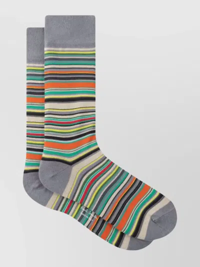 Paul Smith Signature Striped Mid-calf Men's Socks In Multi