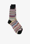 Paul Smith Chaussette Signature Stripe En Coton In Multicolor