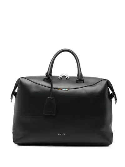 Paul Smith Signature-stripe Leather Briefcase In Yellow