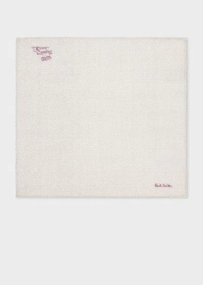 Paul Smith Silk-blend Cream Pocket Square White