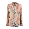 Paul Smith Silk Blend Shirt With Dusky Swirl Print In Multi