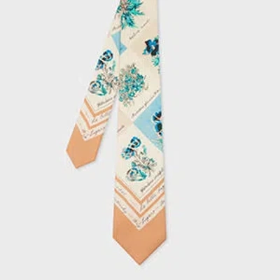 Paul Smith Silk 'garden Flower' Tie White In Multi