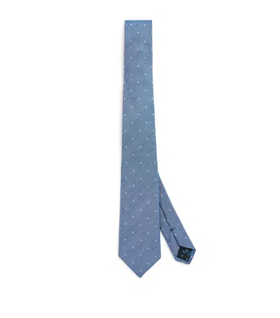 Paul Smith Silk Jacquard Tie In Blue