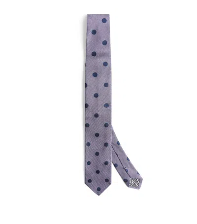 Paul Smith Silk Polka-dot Tie In Purple