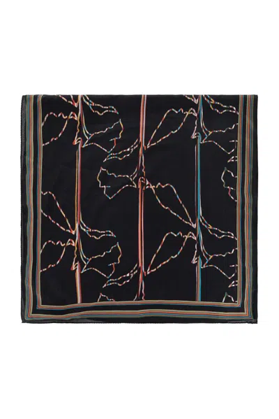 Paul Smith Silk Scarf In Black