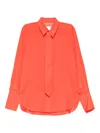 Paul Smith Silk Shirt In Orange