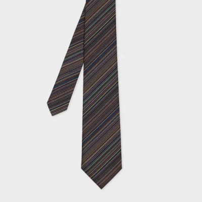 Paul Smith Silk 'signature Stripe' Pinstripe Tie Multicolour