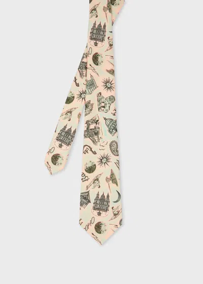 Paul Smith Silk 'souvenir' Tie White