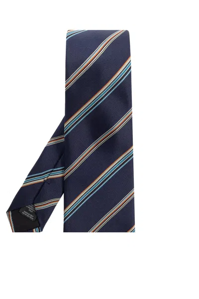 Paul Smith Silk Tie In Blue