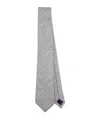 Paul Smith Grey Metallic Textured-stripe Silk Tie In Silver
