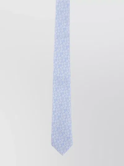Paul Smith Silk Tie With Embroidered Floral Pattern In Neutral