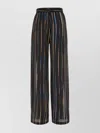 Paul Smith Silk Trousers Stripes Elastic Waistband In Black
