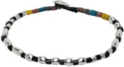 Paul Smith Silver & Black Artist Bead Bracelet