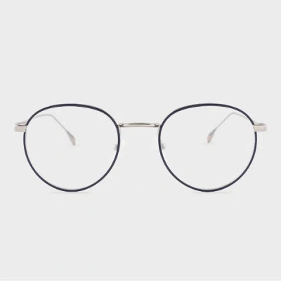 Paul Smith Silver And Blue 'hoxton' Spectacles Multicolour