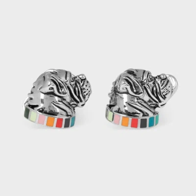 Paul Smith Silver 'artist Stripe' Dog Cufflinks